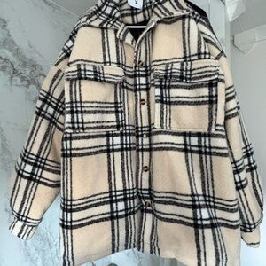 Unisex Spliced Check Jacket